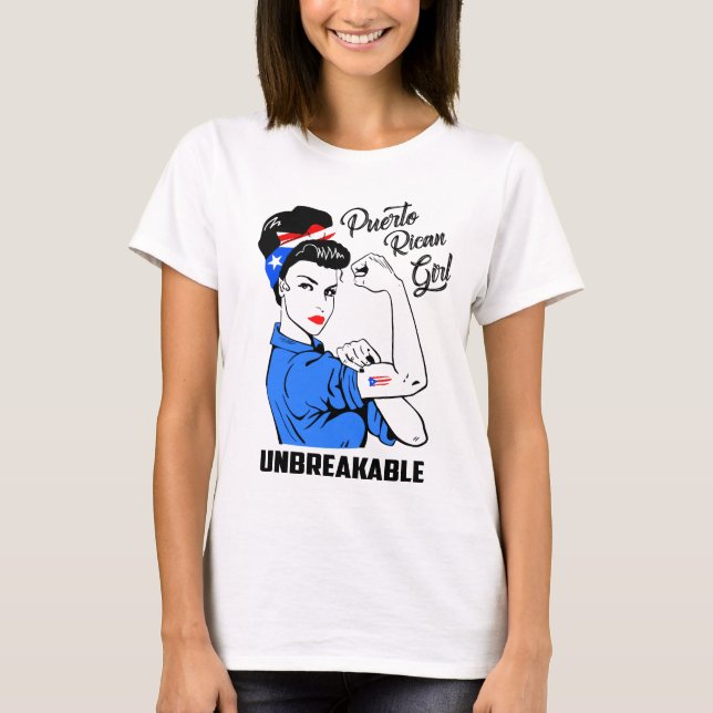 Unbreakable Puerto Rican flicka T Shirt (Framsida)