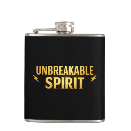 Unbreakable Spirit Black Stainless Steel Hip Flask Fickplunta
