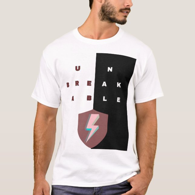 UNBREAKABLE T‑Shirt — Motivational Typography,Gift T Shirt (Framsida)