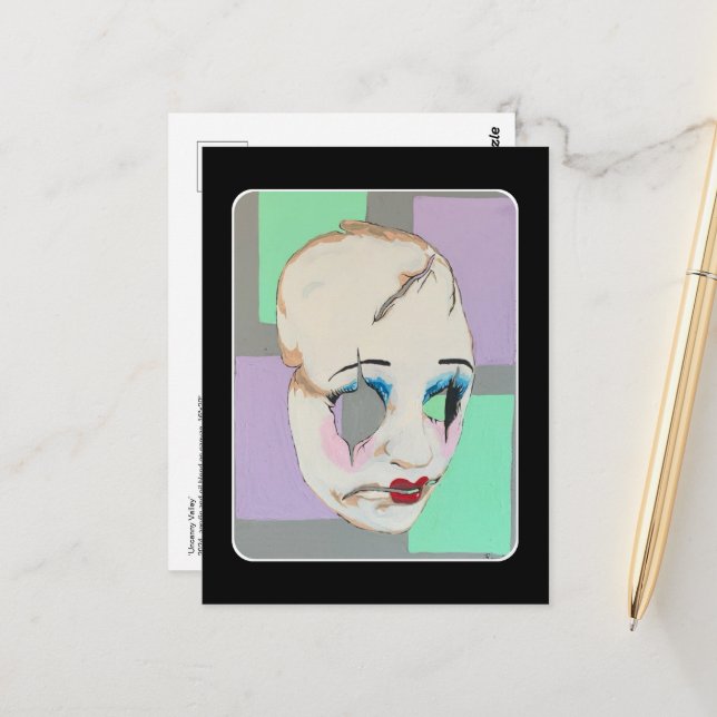 "Uncanny Valley" Vykort (Fram/Back In Situ)