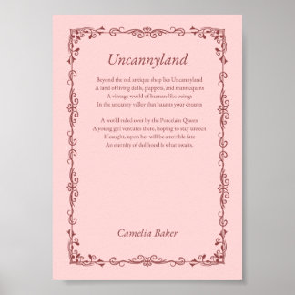 Uncannyland Poem Print Poster