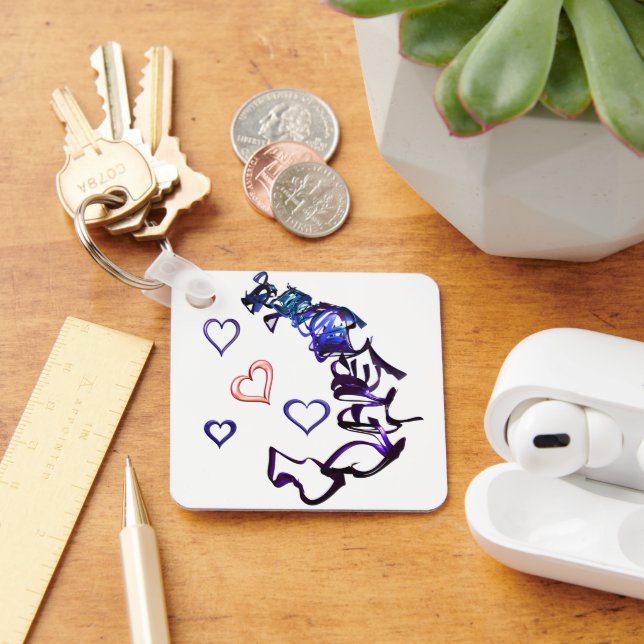 Unchain My Heart Square Nyckelring (Skrivbord)