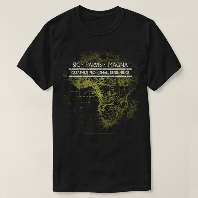 Uncharted SIC PARVIS MAGNA Black T Shirt (Design framsida)