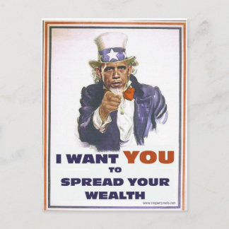 UNCLE BARACK VILL ATT DU SKA SPRIDA WEALTH VYKORT