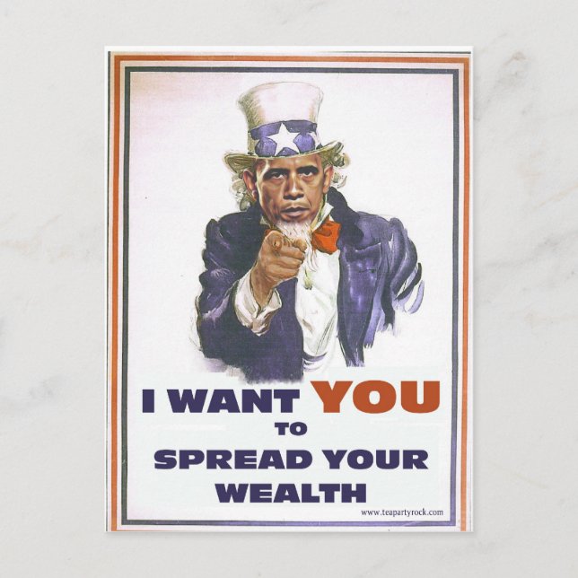 UNCLE BARACK VILL ATT DU SKA SPRIDA WEALTH VYKORT (Framsida)