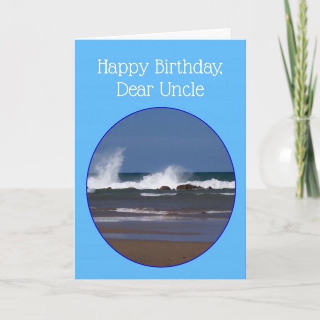 Uncle Birthday Card Ocean Design Kort (Framsida)