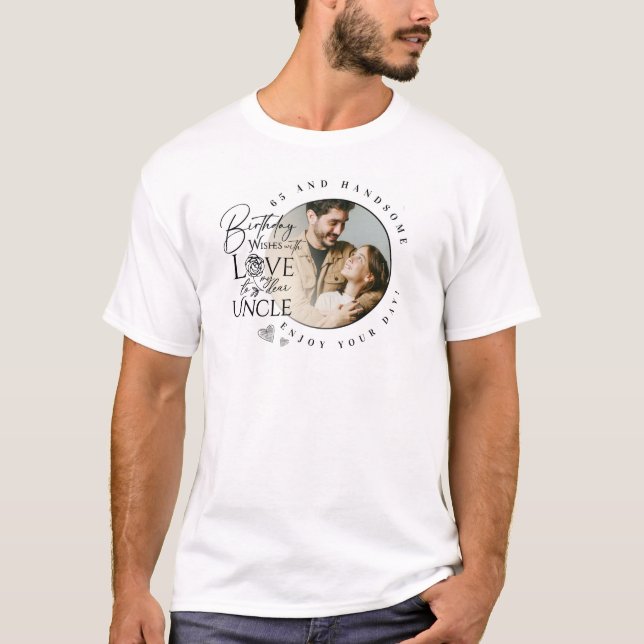Uncle Birthday Minimalist Design  T Shirt (Framsida)