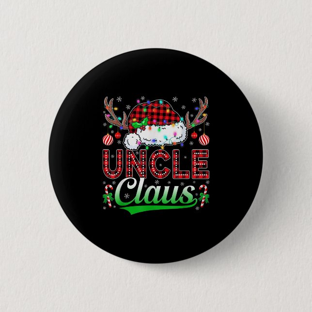 Uncle Claus Christmas Lights Matching Family Xmas  Knapp (Framsida)
