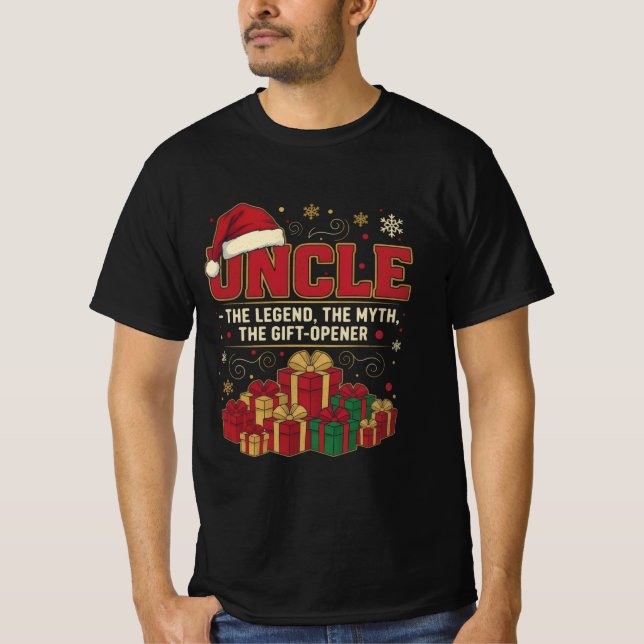 Uncle Claus – The Legend, The Myth, The Gift-Opene T Shirt (Framsida)