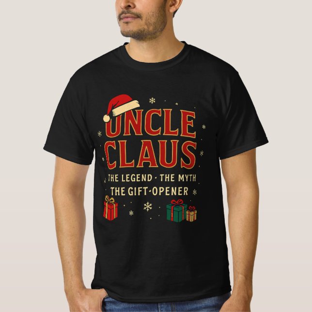 Uncle Claus – The Legend, The Myth, The Gift-Opene T Shirt (Framsida)