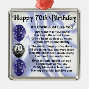 Uncle Dikt - 70th födelsedag Julgransprydnad Metall