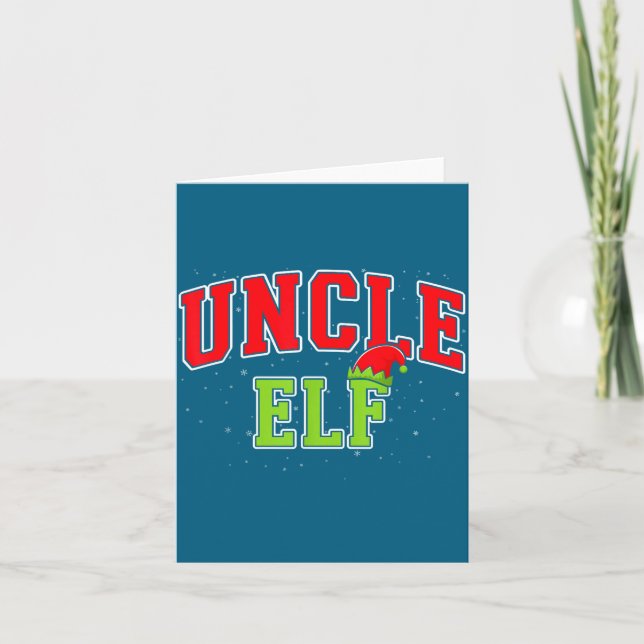 Uncle Elf Christmas Family Matching Group Xmas Unc Kort (Framsida)