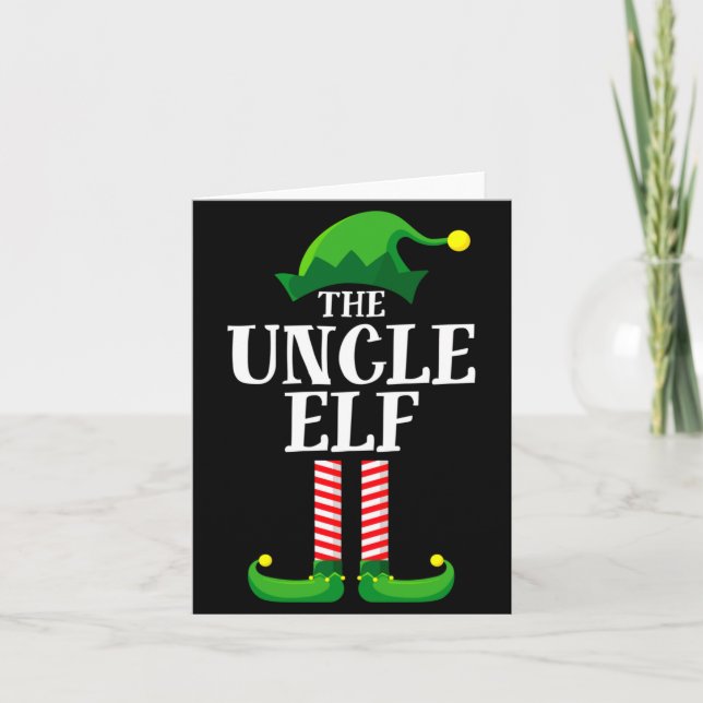 Uncle Elf Matching Family Christmas Party Pajama  Kort (Framsida)