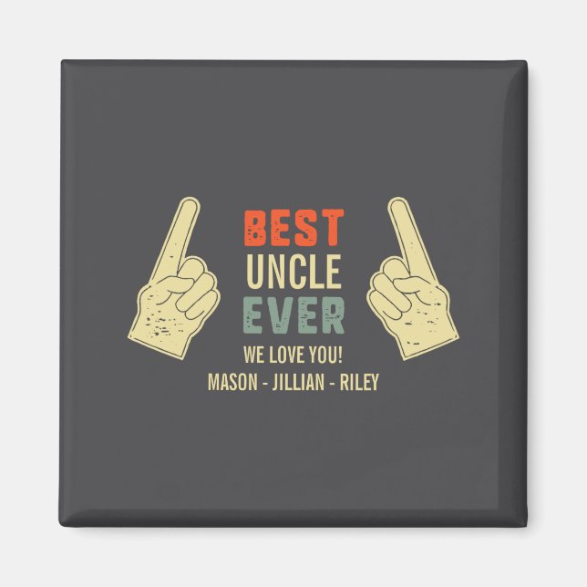 Uncle Ever Inting Finger Niece Nephew Names  Magnet (Framsidan)