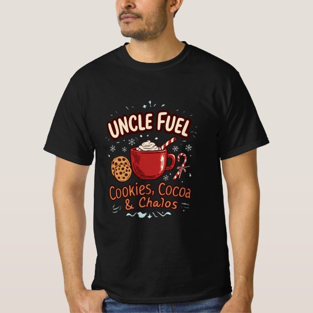 Uncle Fuel: Cookies, Cocoa & Chaos | Funny Holiday T Shirt (Framsida)