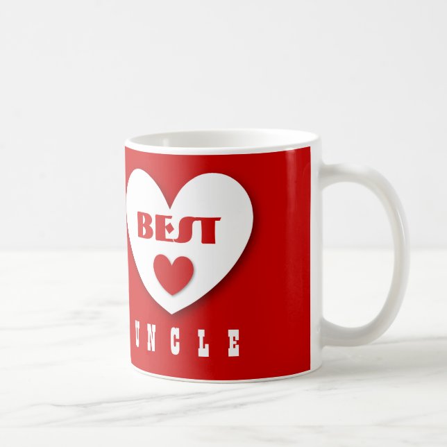 UNCLE gåva med det RÖDA hjärtaanpassningsbarnamn Kaffemugg (Höger)