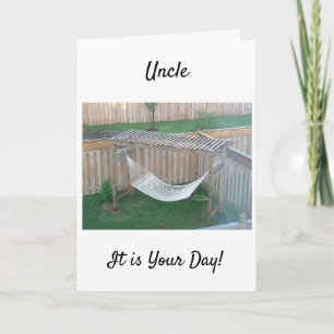 **UNCLE** HAMMOCK VÄNTAR PÅ DIN BIRTHDAY-KORT KORT
