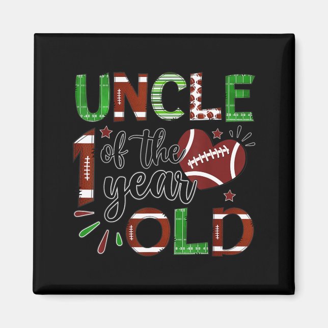 Uncle Of The 1 Year Old Football 1st Birthday Boy  Magnet (Framsidan)