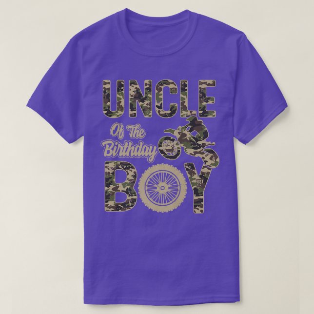 Uncle of the Birthday Boy Dirt Bike 4th B-day Part T Shirt (Design framsida)