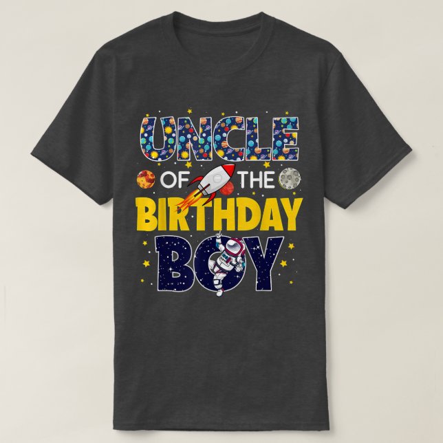 Uncle of The Birthday Boy  Outer Space Daddy Papa  T Shirt (Design framsida)