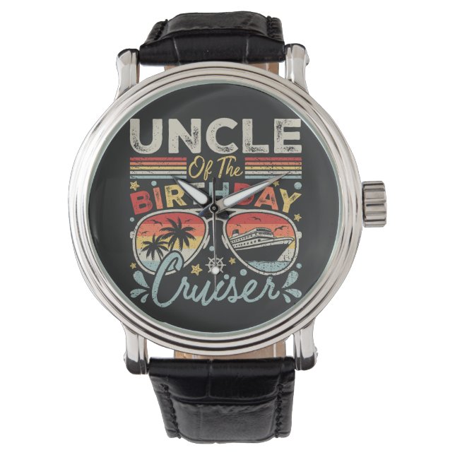 Uncle of the Birthday Cruiser Vacation Vintage Armbandsur (Framsida)