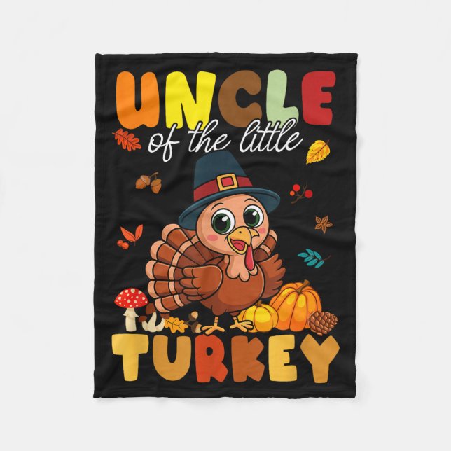 Uncle Of The Little Turkey Thanksgiving Baby Showe Fleecefilt (Framsidan)