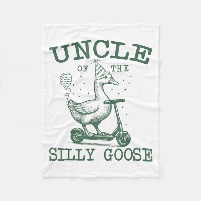 Uncle Of The Silly Goose First Birthday Family Mat Fleecefilt (Framsidan)