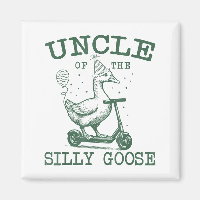 Uncle Of The Silly Goose First Birthday Family Mat Magnet (Framsidan)