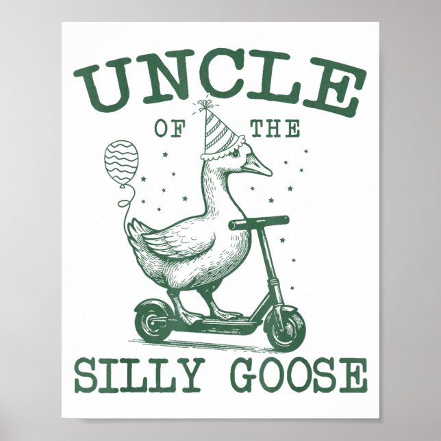 Uncle Of The Silly Goose First Birthday Family Mat Poster (Framsidan)
