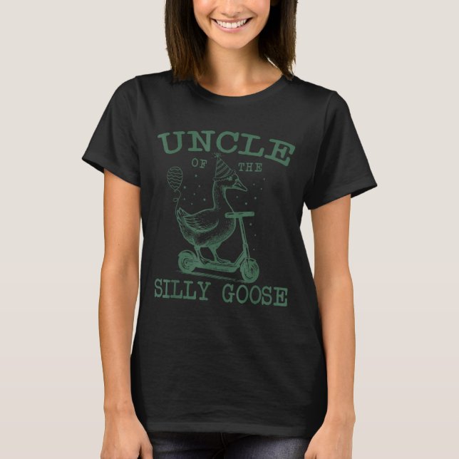 Uncle Of The Silly Goose First Birthday Family Mat T Shirt (Framsida)