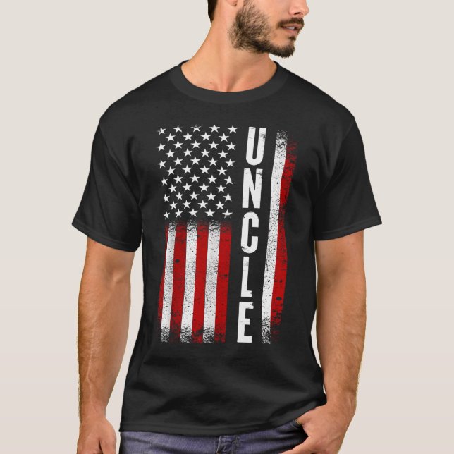 Uncle Patriotic American USA Flag Best Uncle Ever T Shirt (Framsida)