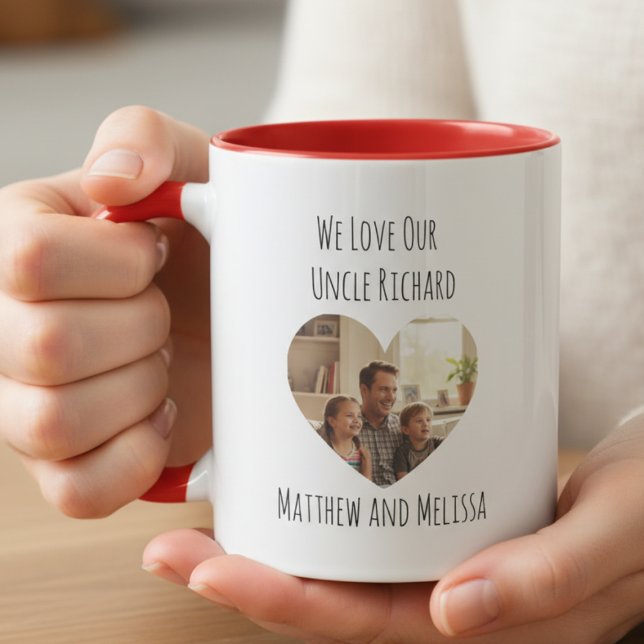 Uncle Photo Heart Mug Mugg (Uncle heart photo mug)