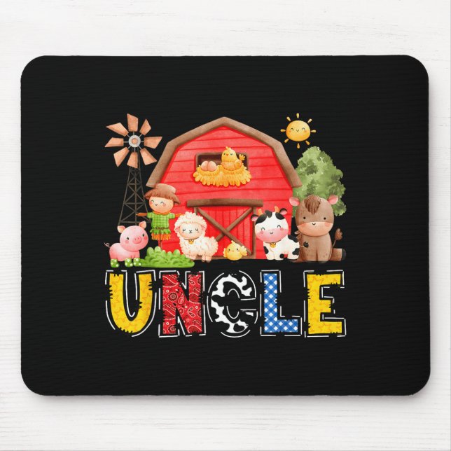 Uncle Red Farm Cow Birthday Boy Matching Family Pa Musmatta (Framsidan)