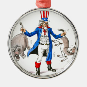 Uncle Sam 3 Julgransprydnad Metall