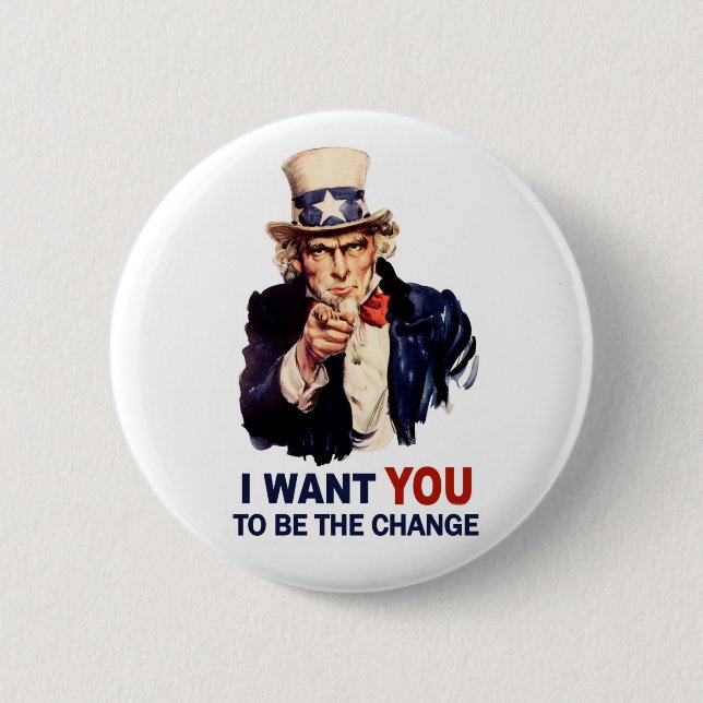 Uncle Sam är ändringen Knapp (Framsida)