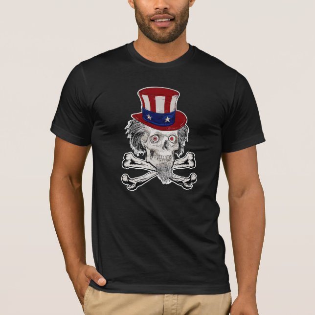 Uncle Sam & CrossbonesT-tröja Tee Shirt (Framsida)