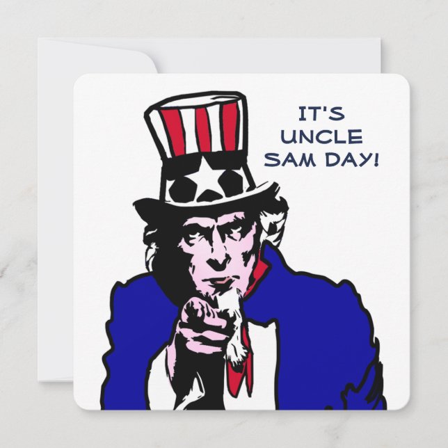 Uncle Sam Day Inbjudningar (Framsida)