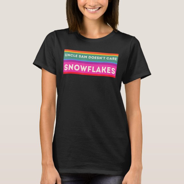 UNCLE SAM DOESN CARE SNÖFLINGOR FUNny American_1 T Shirt (Framsida)