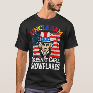 UNCLE SAM DOESN CARE SNÖFLINGOR Funny American_4 T Shirt