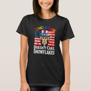 UNCLE SAM DOESN INTE CARE SNÖFLINGOR Funny America T Shirt