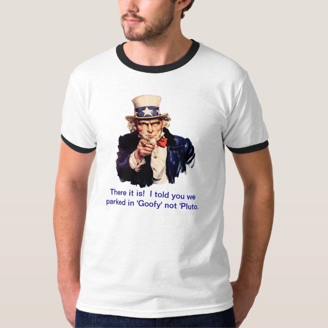 Uncle Sam förser med text T-tröjamallen T Shirt (Framsida)