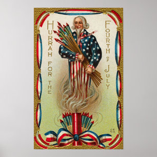 Uncle Sam framåt av den Juli affischen Poster