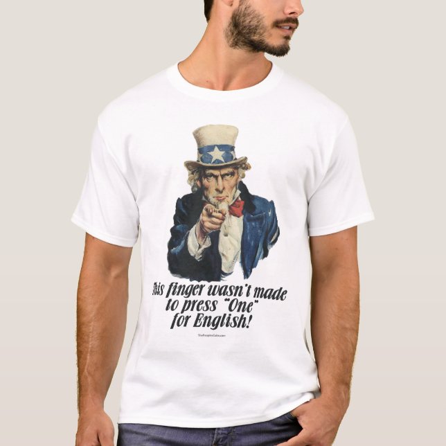 Uncle Sam gör inte press en för engelska Tee Shirt (Framsida)