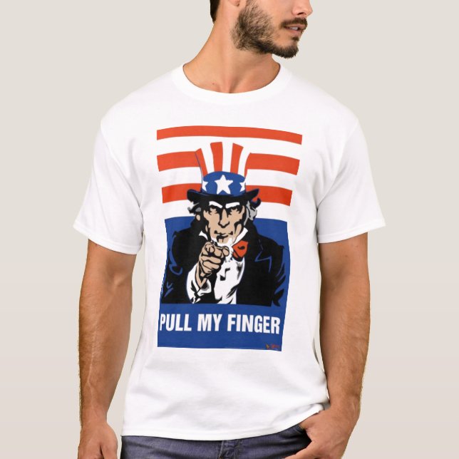 Uncle Sam-Handtag mitt finger Tee (Framsida)