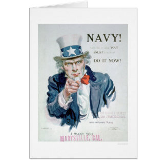 Uncle Sam kallar dig!  Enlist marinen (US02148B) Hälsningskort