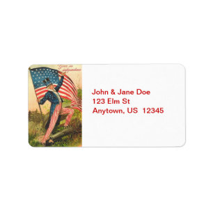 Uncle Sam med flaggavintageadressetiketter Adressetikett
