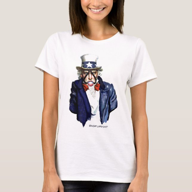 uncle-sam med obama gagboll tee shirt (Framsida)