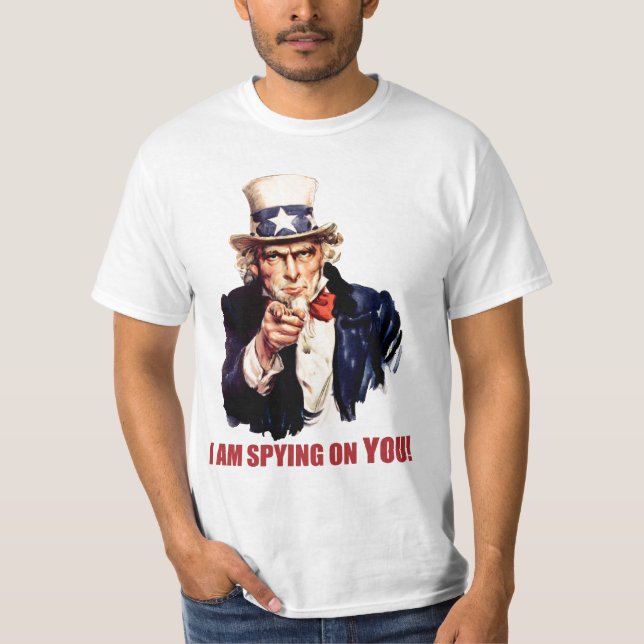 Uncle Sam: Mig förmiddag som spionerar på dig! T-shirt (Framsida)
