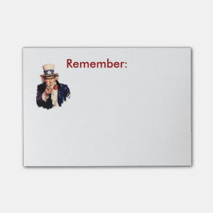 Uncle Sam minns Posta-Honom Post-it Block