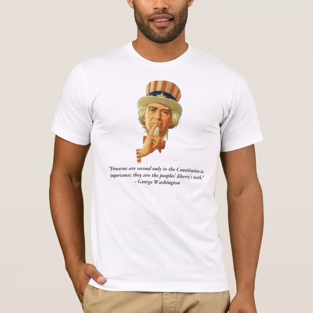 Uncle Sam och citationstecken av George Washington Tee (Framsida)